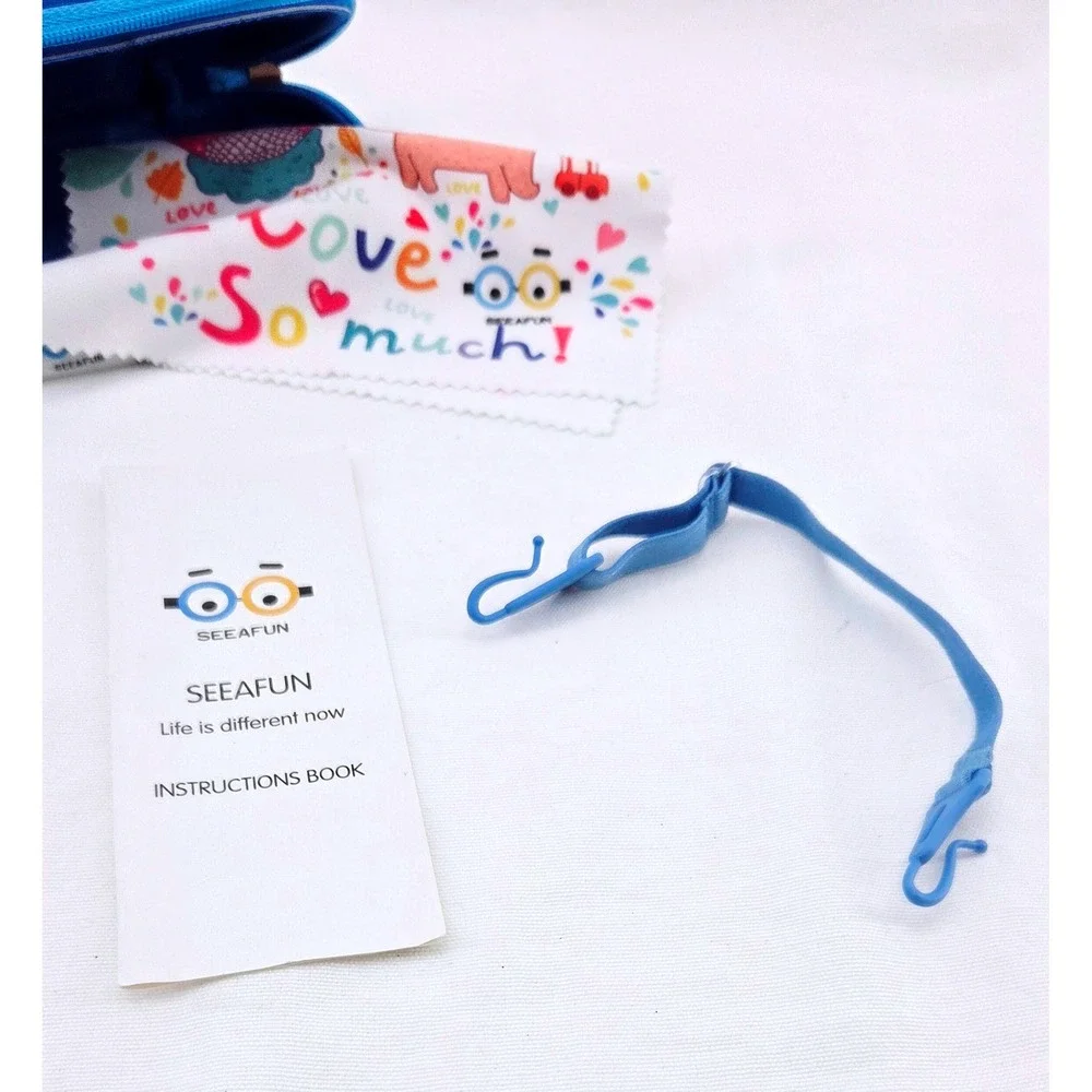 SEEAFUN Blue Light Glasses for Kids with Cute‎ Car Case -
